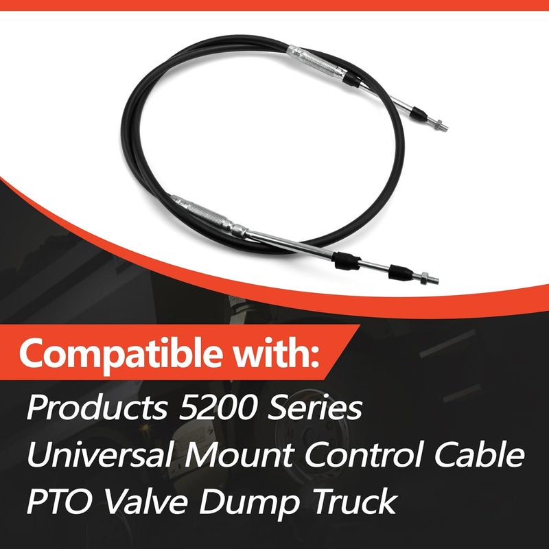 CULMKARI 72" Universal Control Cable Fit for Products 5200 Series Universal Mount Control Cable PTO Valve Dump Truck 5203BBU072 - Image 2